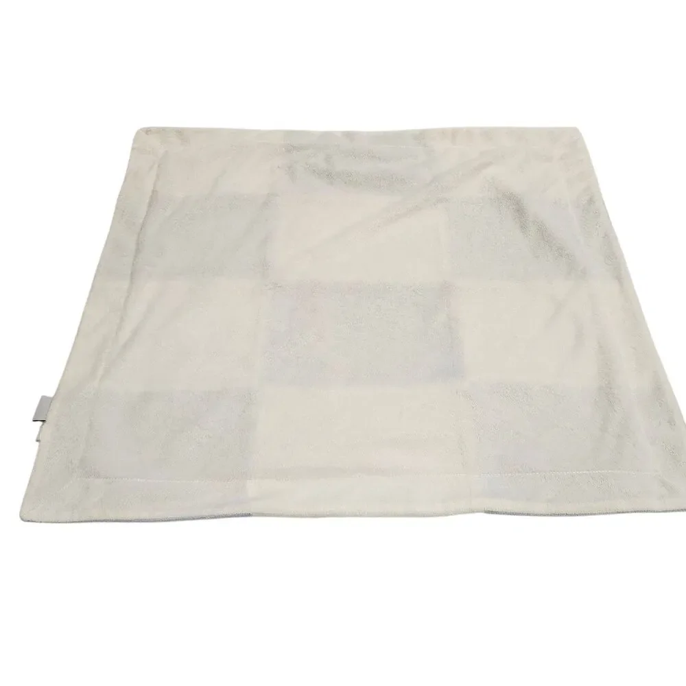Kyle & Deena Patchwork Square Baby Blanket BLUE & WHITE Minky Dot Stripes Ribbed